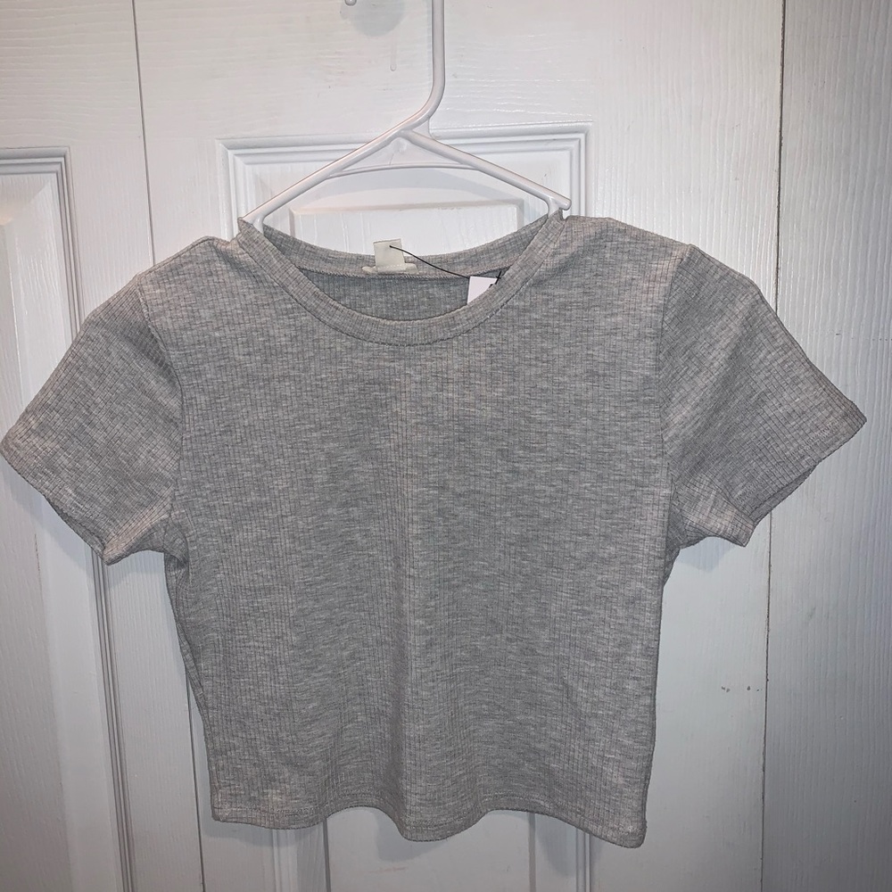 Garage grey cropped t shirt new with tags